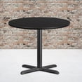 thumbnail image 4 of 36'' Round Black Laminate Table Top with 30'' x 30'' Table Height Base, 4 of 5