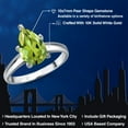thumbnail image 2 of Gem Stone King 10K White Gold Green Peridot Engagement Ring for Women | 1.84 Cttw | Pear Shape 10X7MM | Gemstone August Birthstone | Size 6, 2 of 6