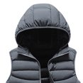 thumbnail image 2 of ZUKMRJPC Men's Outdoor Winter Vest Full Zipper Lightweight Removable Hood Sleeveless Padded Jacket Vests Warm Thick Outwear with Pocket, 2 of 6