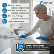 BodyMed Nitrile Gloves for Exam and Home Use, Medium, 100 Count - Latex & Powder Free Disposable Gloves for Medical