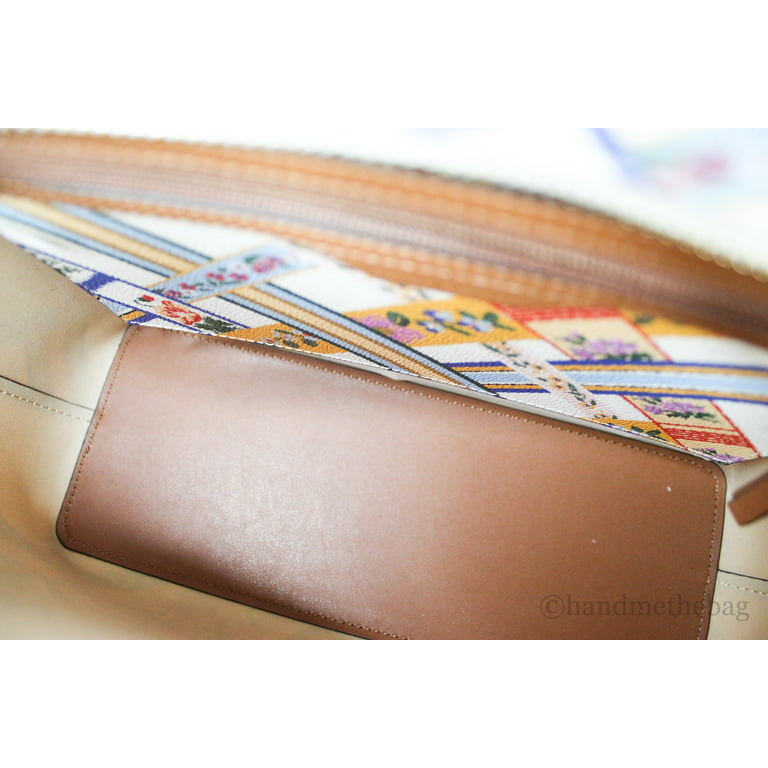 Tory Burch Brown, Pattern Print Leather Trim Nylon Shoulder Bag