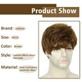 Lakihair Mens Short Brown Wigs for Male Layered Daily Fluffy Mens Wig Side Part Synthetic Hair