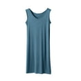 thumbnail image 2 of ylioge Plus Size Nightgowns for Women XL-5X Summer Sleeveless Sleepshirts Ladies Lightweight Solid V Neck Pullover Pajama Dresses, 2 of 6