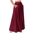 thumbnail image 2 of adaychics Maxi Satin Skirt High Waisted Summer Fashion Long Flowy Skirts with Pockets for Work Party, 2 of 7