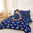 thumbnail image 3 of Erosebridal Kids Cartoon Dinosaur 7-Piece Twin Bedding Sets,Jungle Dino 3D Ancient Animals Bedding Comforter Set For Boys,Reversible, 3 of 7