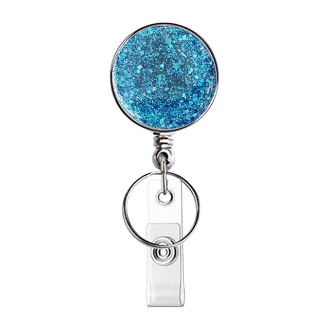 Dsscvnef Retractable Badge Holder Lightweight Card Reel with Key Ring Belt Clip for Teacher Student ID