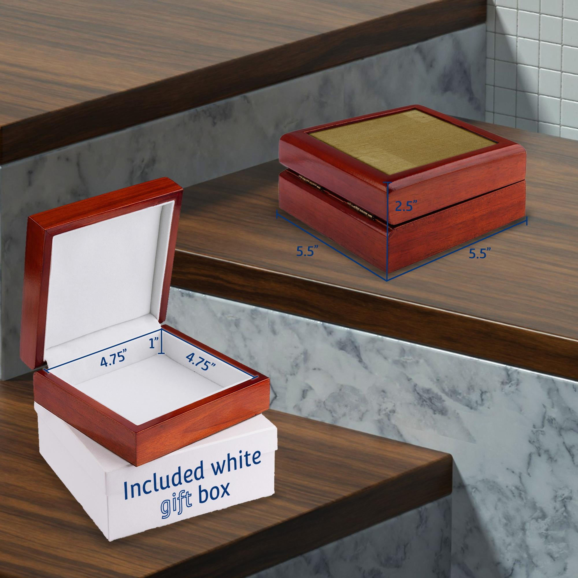 3dRose, Light Maple Wood, Jewelry Box 5.5x5.5 inch with 4 inch tile