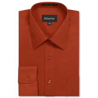 Giovanni Men's Apple Red Convertible Cuff Dress Shirt 17.5 L