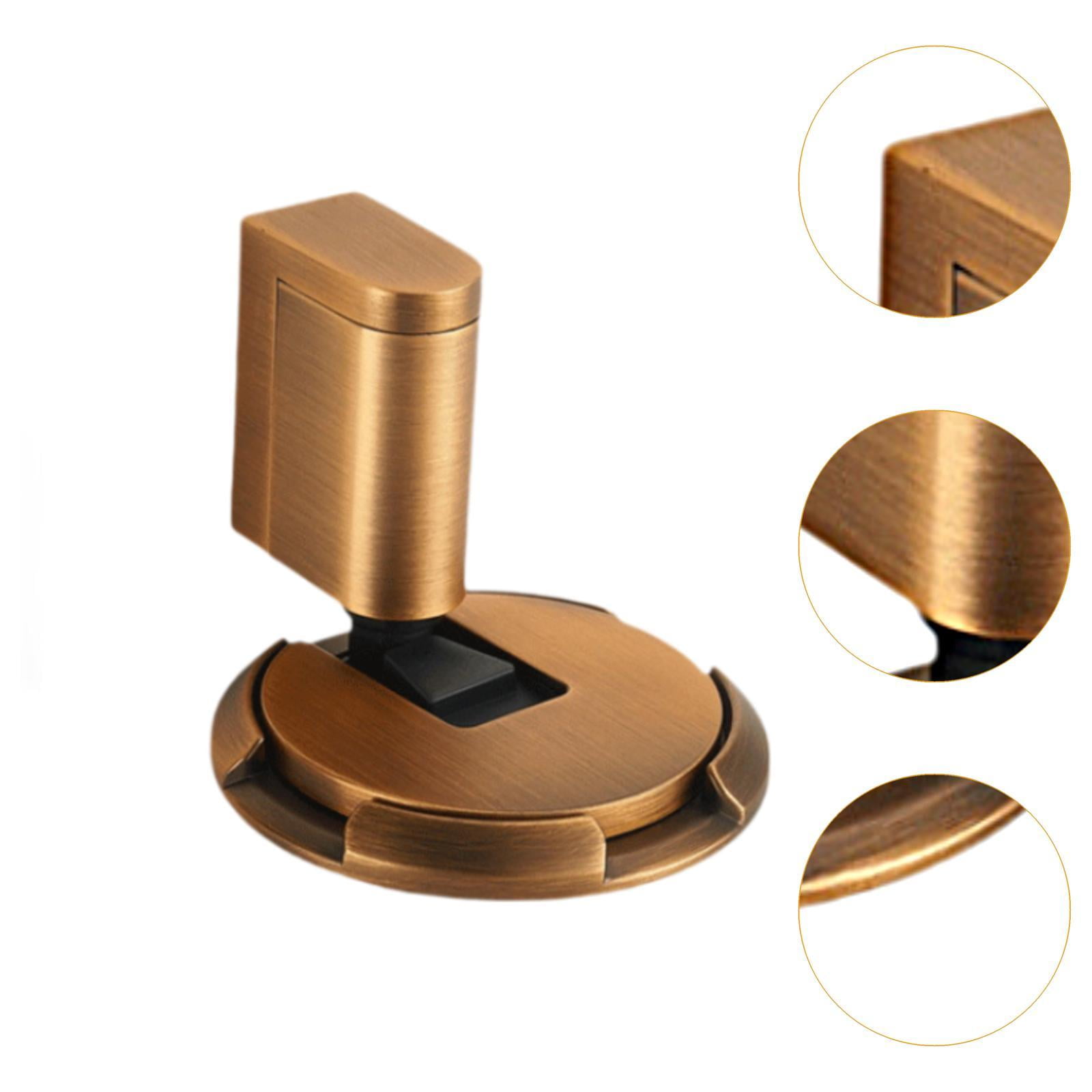 Baoblaze Door Stopper Adjustable Height Heavy Duty Easy Installation Door Stop Holder Yellow Bronze