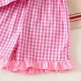 thumbnail image 7 of Kaprioy Girls Summer Clothes Outfits For Girls Toddler Baby Girl Plaid Outfit Sleeveless 3D Flowers Tunic Tank Top Ruffle Shorts Set Summer Clothes, 7 of 7