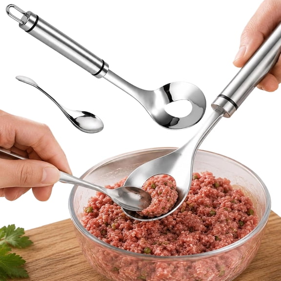Stainless Steel Meatball Maker Spoon, Easy Meatball Shaping & Non-Stick Scoop Design for Kitchen Cooking