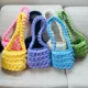 thumbnail image 2 of Bolsos de hombro para mujer 2022 oso de fresa monederos de ganchillo tejidos de algodón para niñas color verde, 2 of 5