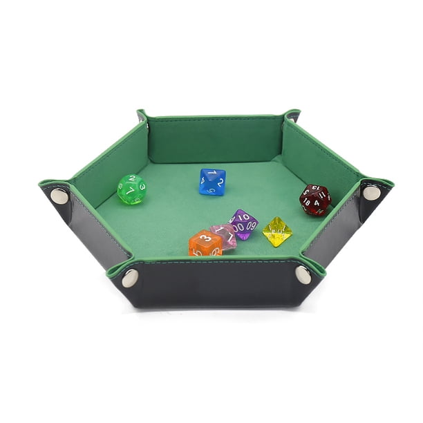 Bandeja De Dados Plegable De Cuero PU Rectangular Con Forro De Terciopelo – Ideal Para DND, RPG Y Juegos De Mesa (Azul)