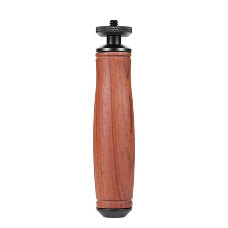 QSTDGVPW Camera Handle Grip Support Mount with 1/4 inch Screw Accessory Camera Stabilizer Wooden Handle