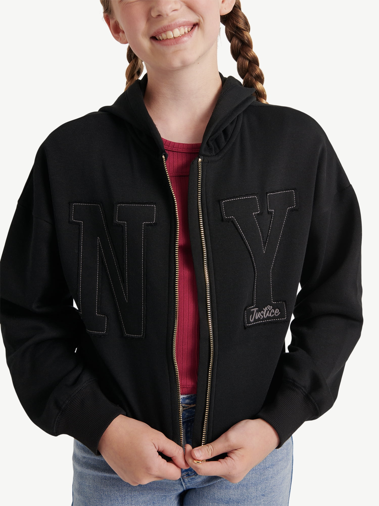 Justice Girls Full Zip Fleece Hoodie, Sizes XS - XLP