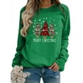 thumbnail image 1 of Xuanfei Women Christmas Element Print Crew Neck Long Sleeve Top, 1 of 2