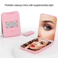 thumbnail image 2 of Travel Makeup Mirror with 8 LED 2X Magnifying Toggle Switch Portable Battery Operated Desktop Handheld Women Girls Foldable Vanit, 2 of 10