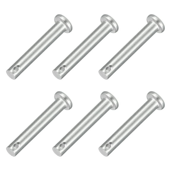 6Pcs 3/16" x 1-3/16" Single Hole Clevis Pins, 304 Stainless Steel Flat Head Pins