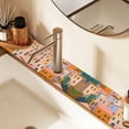thumbnail image 2 of Yayeee Faucet Mat for Kitchen Sink 14.7" Diatomite Long Splash Guard Pad, Orange Cityscape Painting, 2 Pack, 2 of 7