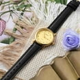thumbnail image 2 of ANBEER 20mm Flat Thin Elegant Genuine Leather Watch Strap,Quick Release Replacement Watch Band,Black with Black Buckle, 2 of 7