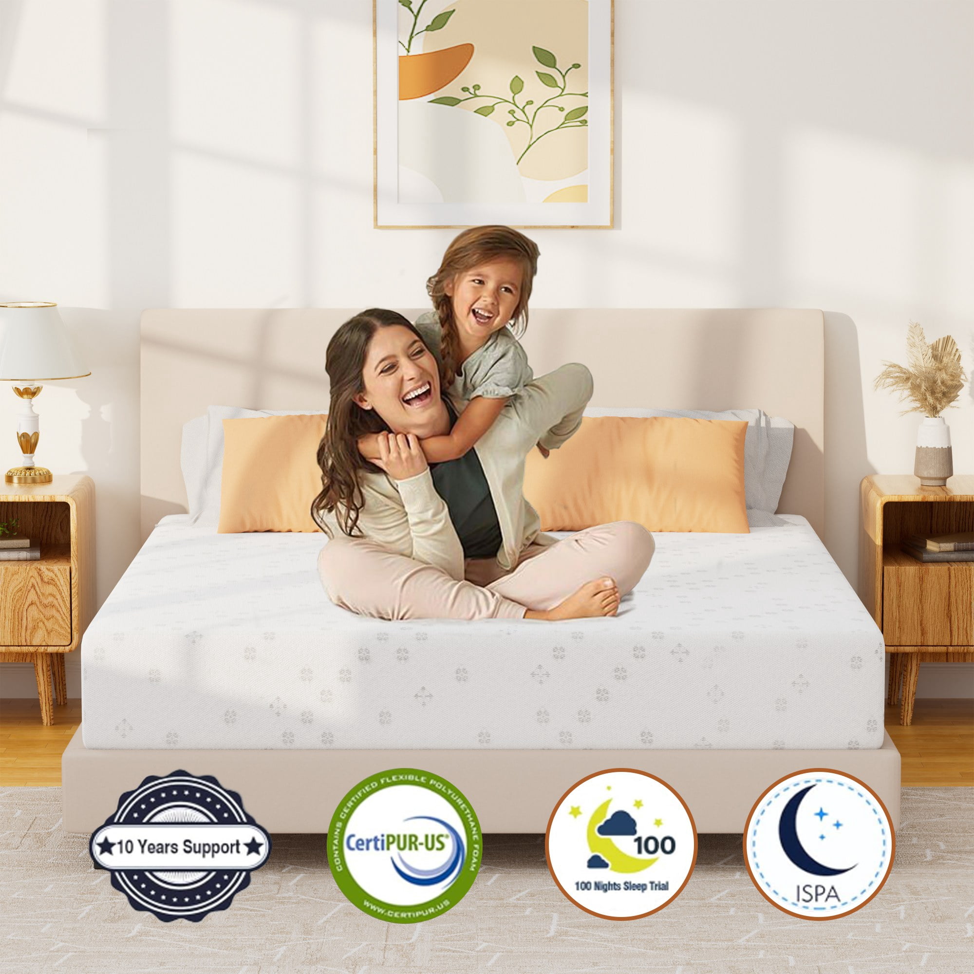 JYYA88BB 8-inch Twin-XL Size Cooling Gel Memory Foam Mattress, Medium Firm, (Box)