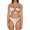 White, variant on Womens Swimsuits Solid Color Ladies Print String Fashion Beach Bikini Sets For Women Swimwears Bathing Suits,Black,L