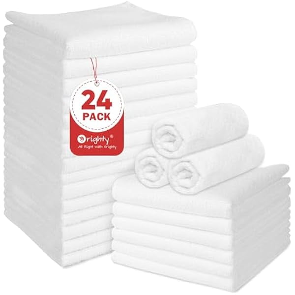 wonima11 Salon Towels, Pack of 24(Not Bleach Proof, 18 x 30 Inches) Super Soft and Absorbent Microfiber Towels for Salon, Hand, Gym, Bath, Spa and Home Hair Care, White