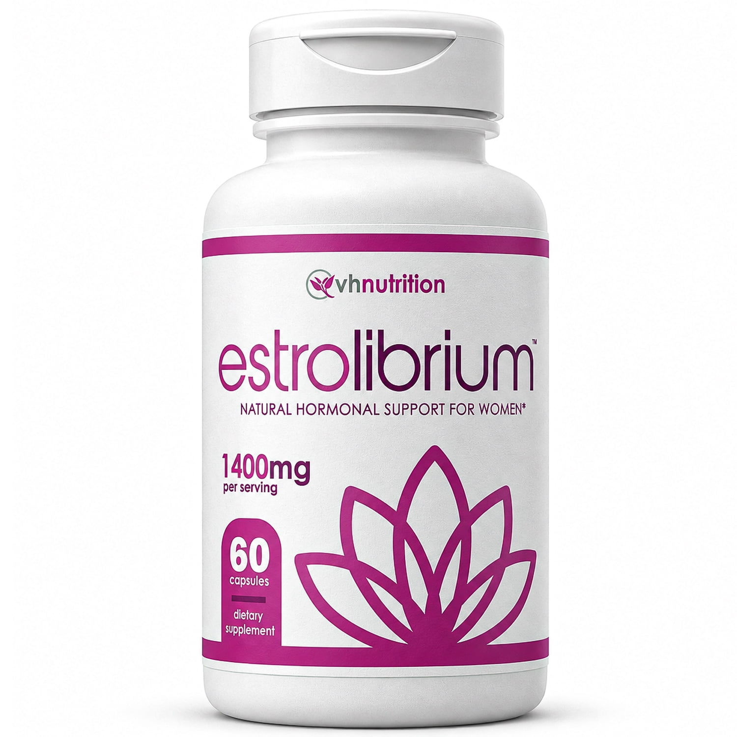 VH Nutrition EstroLibrium Estrogen Pills for Women - Natural Hormone Balance Supplement Improve Mood & Energy, Support PMS to Menopause - 60 Capsules