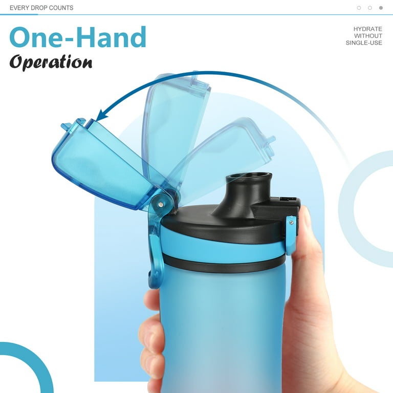 Opard 30oz Sports Water Bottle with Leak Proof Flip Top Lid BPA Free Tritan Reusable Plastic for Gym and Outdoor (Blue)