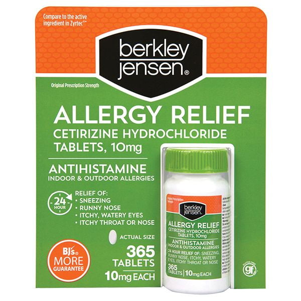 Product of Berkley Jensen Allergy Relief 10mg Cetirizine Hydrochloride