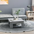 thumbnail image 4 of HOMCOM Table Basse Moderne avec Tablette de Rangement, Table de Cocktail Carrée, Table Centrale pour Salon, Gris, 4 of 10