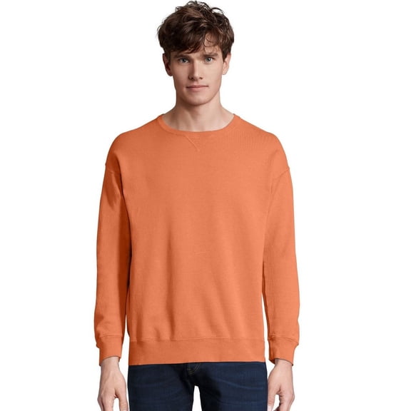 Comfortwash-Hanes Men'S Comfortwash Garment Dyed Fleece Sweatshirt-Horizon Orange-Medium