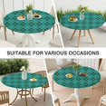 thumbnail image 7 of Teal Gold Checkerboard Checkered Pattern Round Fitted Tablecloth with Elastic Edge,Dining Table Cover Waterproof,Outdoor Round Tablecloth for Camping,Dining,Indoor and Outdoor, 7 of 7