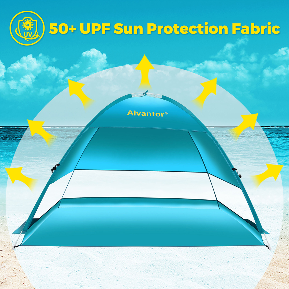 Beach Tent Pop-Up Beach Umbrella Sun Shelter Pop Up UV50+ Canpoy by Alvantor, Coolhut Plus - image 3 of 7