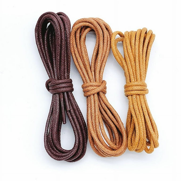 Waxed Shoelaces Solid Color Round Oxford Shoe Laces Boots Laces