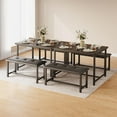 thumbnail image 6 of 2025 New 3-Piece Rectangular Dining Table Set for 4 with Upholstered Benches, Space-Saving Kitchen Bench Dining Table Set for Home, Kitchen, Dining Room, 6 of 9