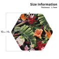 thumbnail image 2 of Junzan Watercolor Tropical Flowers Print Coasters for Drinks - Leather Coasters Set of 4 for Coffee Table for Housewarming/Kitchen/Bar/Decor-Hexagon, 2 of 6