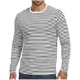 thumbnail image 2 of Xcmzpl Striped Long Sleeve Shirts for Men Casaul Color Block Pullover Tops Round Neck Going Out Outdoor Sports Shirt M-XXXL, 2 of 6