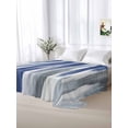 thumbnail image 6 of Queen Flat Sheet 90"x102", Abstract Navy Blue Soft Lightweight Bedding Flat Sheets Only, Vintage Grey Street Painting Art Brushed Microfiber Top Bed Sheet, Breathable StainResistant Bedsheets, 6 of 9