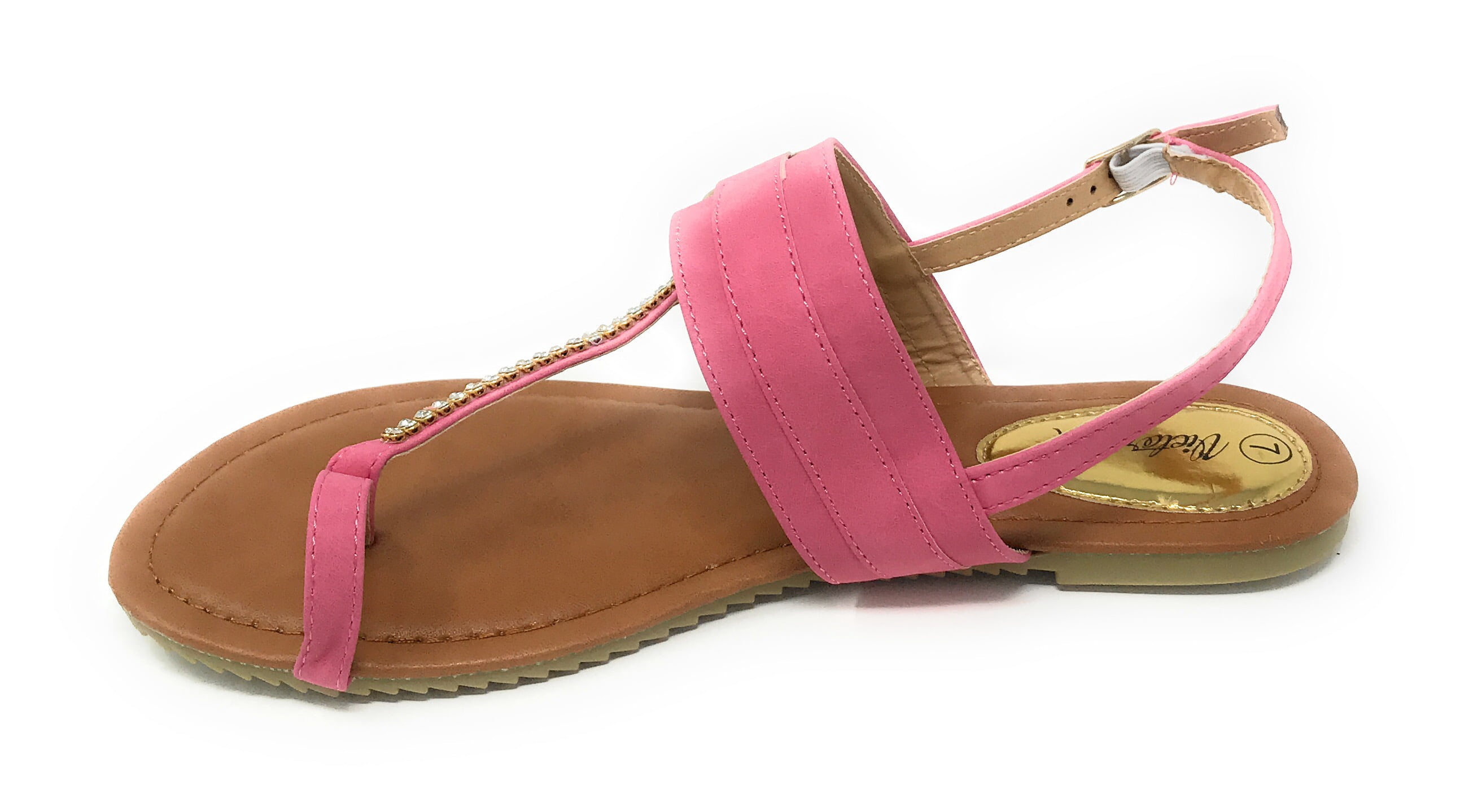 Victoria K Women's Side Buckle and Rhinestone Sandals