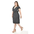 thumbnail image 2 of Vestido de rayas Roman Fashion /Tallas Extras, 8867X-STRP (Negro rayas) negro 42, 2 of 5