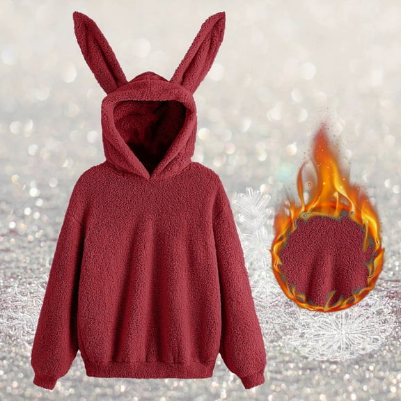 SIYUDAN Hoodies for Women Long Sleeve Hoodie for Women Pullover Oversized Sweatshirt for WomenBrown Hoodies for Women Winter Essentials Clothes Women