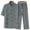02 Dark Gray, variant on Mens 2 Piece Summer Outfit Traditional Long Sleeve Tang Kung Fu Uniform Men's Shirt and Pants Set