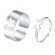 thumbnail image 3 of 1x Juego de anillos a juego para bodas de chicas adolescentes, anillo abierto ajustable, lindo y simple. Mariposa plateada, 3 of 4