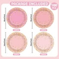 thumbnail image 2 of 100Pcs Pink Rose Gold Paper Plates Party Supplies Light Pink Tableware Set Disposable 7 Inch Polka Dot Dinner Dessert Cake Plates for Bridal Baby Shower Wedding Birthday Party Decorations, 2 of 3