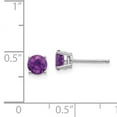thumbnail image 3 of Boucles d'Oreilles en Or Blanc 14k 5mm Améthyste Pierre de Naissance Février, 3 of 7