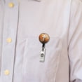 thumbnail image 5 of White Cross On Rusty Rustic Background Religious Retractable Reel ID Badge Key Card Name Tag Holder with Clip, 5 of 7
