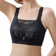 thumbnail image 1 of Kyusrd Front Open Bras For Women Adjustable Straps No Steel Ring Lace Pattern Gathering Comfort Push Up Breathable Bralette Bras Solid Color Comfortable Beauty Back Wireless Daily Bras, 1 of 7
