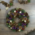 thumbnail image 2 of Northlight 13" Unlit Brown/Purple Pine Cone with Berry Artificial Christmas Wreath, 2 of 3