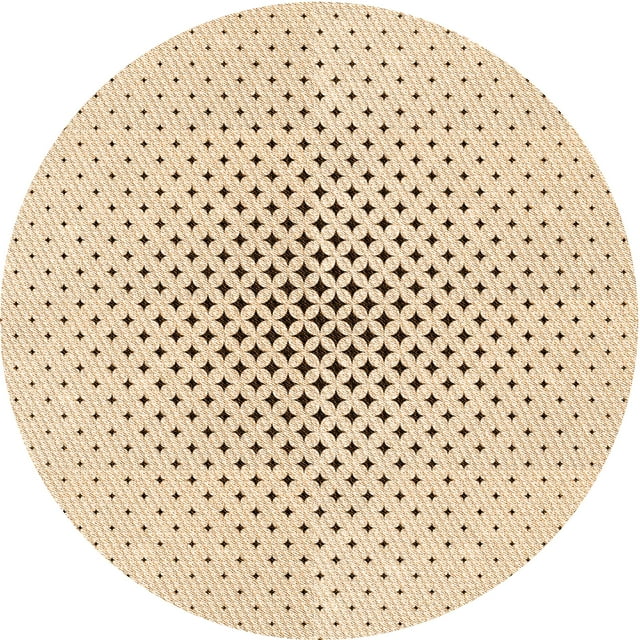 Ahgly Company Tapis Rond Lavable en Machine Intérieur Transitionnel Pérun Brun, 3 Pieds Rond